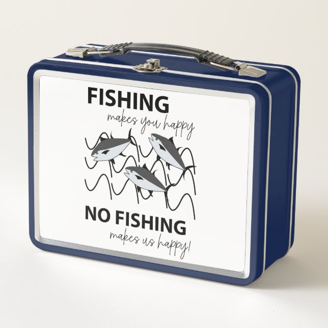 Fishes Swimming In Water Fishing Metal Lunch Box (Front)