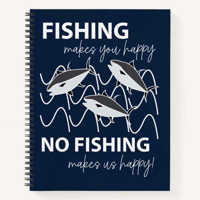 Fishes Swimming In Water Fishing Notebook (Front)