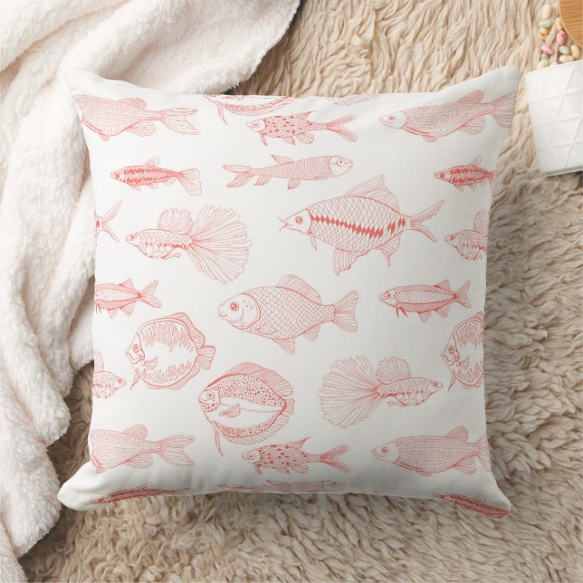 Fishes Throw Pillow (Blanket)