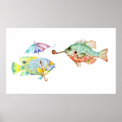 Fishes _ Two Fish Art Print of watercolor painting