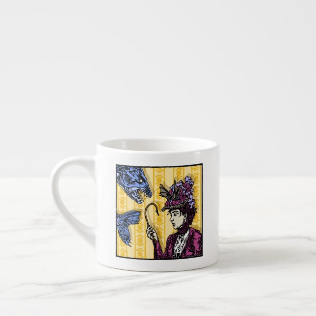 Fishhook - Pop Goth Nightmare Surreal Art 6 oz Espresso Cup (Left)