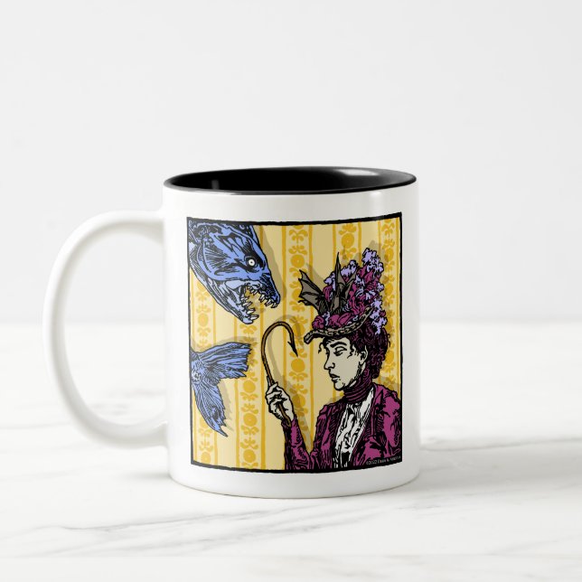 Fishhook - Pop Goth Nightmare Surreal  Two-Tone Coffee Mug (Left)