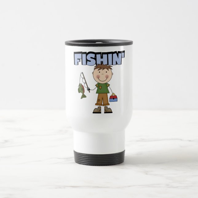 Fishin' Boy Tshirts and Gifts Travel Mug (Center)