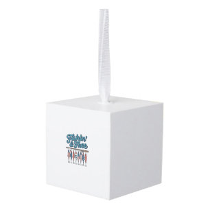 Fishin’ & Free Patriotic Fishing Lure Vintage Cube Ornament