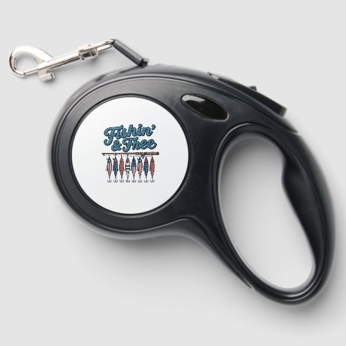 Fishin’ & Free Patriotic Fishing Lure Vintage Retractable Pet Leash