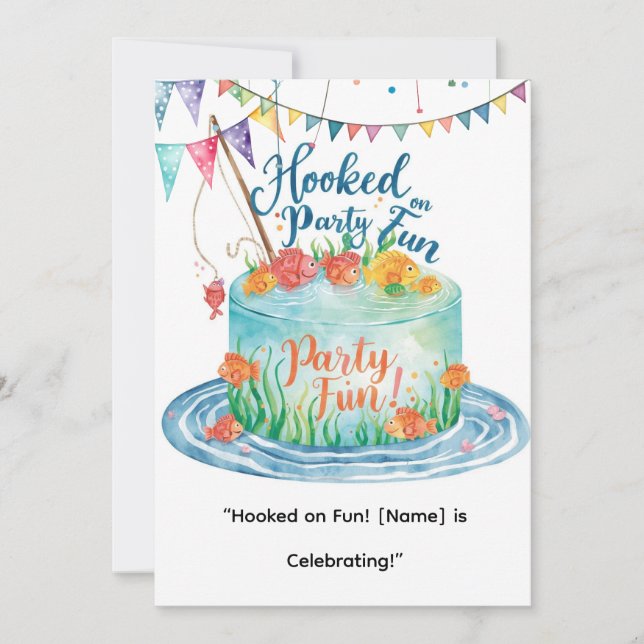 Fishing 1st Birthday for Little Anglers Party  Invitation (Front)