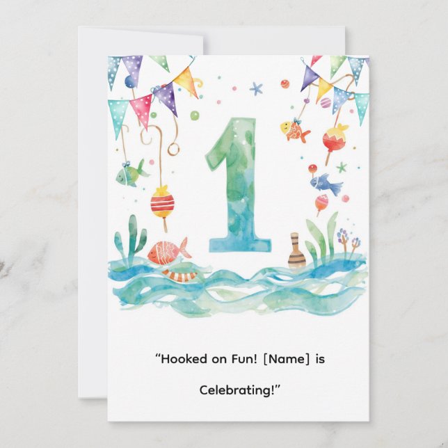 Fishing 1st Birthday for Little Anglers Party  Invitation (Front)
