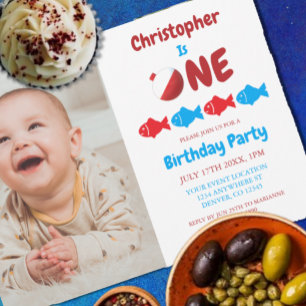 Fishing 1st Birthday Invitation
