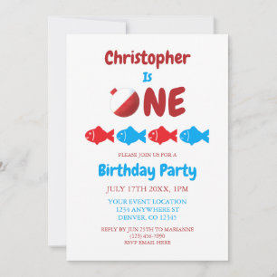 Fishing 1st Birthday Invitation