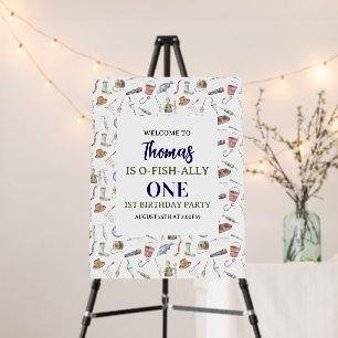 Fishing 1st Birthday O-Fish-Ally One party Foam Board