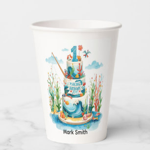 Fishing 1st Birthday Party with Cake decoration  Paper Cups