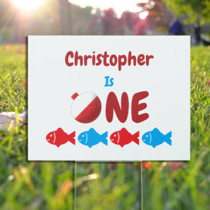 Fishing 1st Birthday Sign