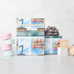 Fishing 1st Birthday Wrapping Paper