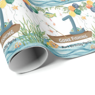 Fishing 1st Birthday  Wrapping Paper