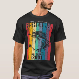 Fishing 2001 21st Birthday 96 Years Old Fisherman T-Shirt
