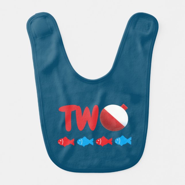 Fishing 2nd Birthday Baby Bib (Front)