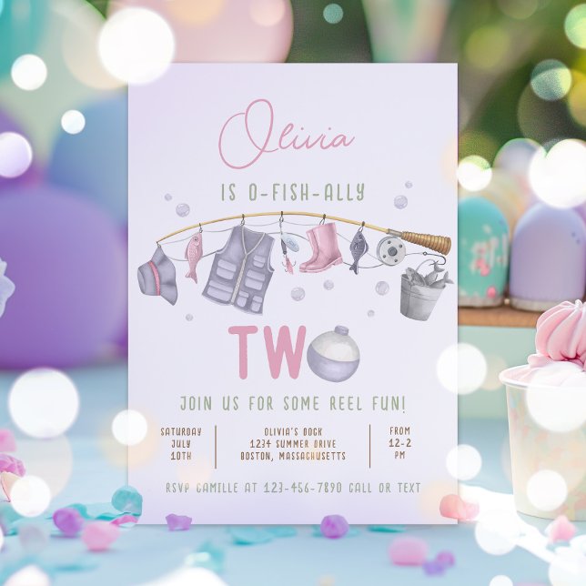  Fishing 2nd Birthday O-Fish-Ally Two Birthday Invitation (Creator Uploaded)