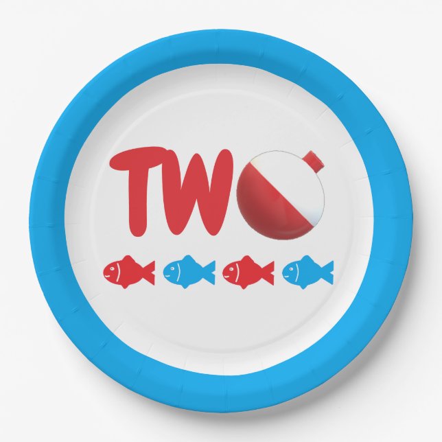 Fishing 2nd Birthday Paper Plates (Front)