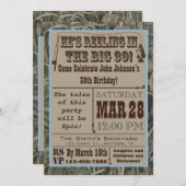 Fishing 30th Birthday Invitation with Camo (Front/Back)