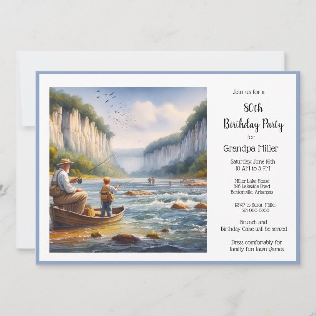 Fishing 50th Birthday  Invitation (Front)