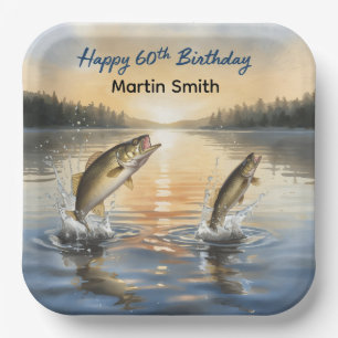 Fishing 60th birthday 60th birthday paper plates
