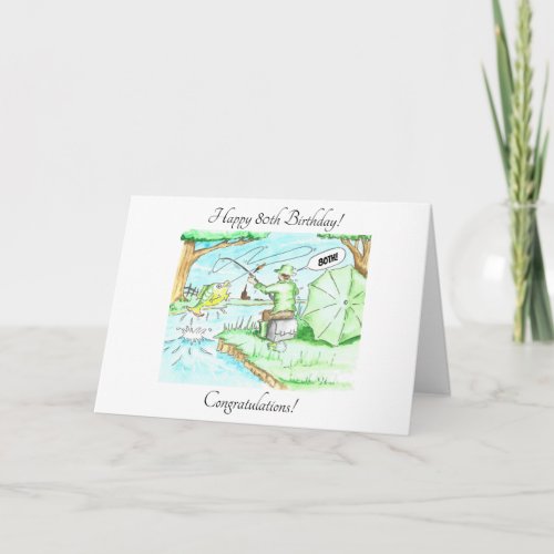 Fishing - 80th Birthday Card