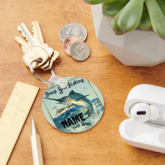 Fishing, add name or text keychain