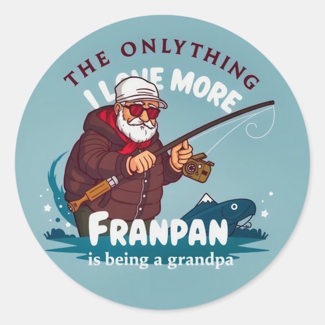Fishing Adventures with Grandpa Classic Round Sticker (Front)
