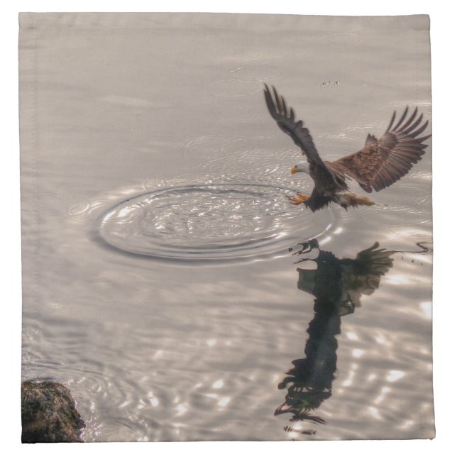 Fishing American Bald Eagle Wildlife Photo Napkin (Front)
