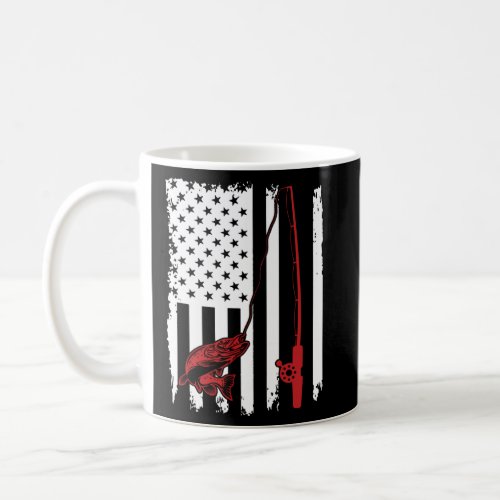 Fishing  American Flag Bass Fishing  Coffee Mug