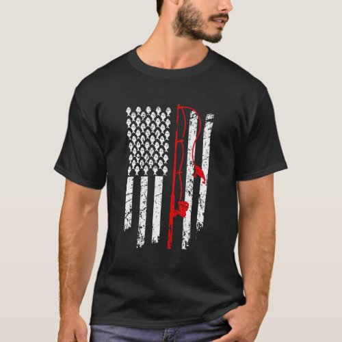Fishing American Flag Bass Fishing T_Shirt