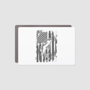 Fishing American Flag Car Magnet