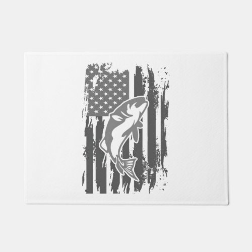 Fishing American Flag Doormat