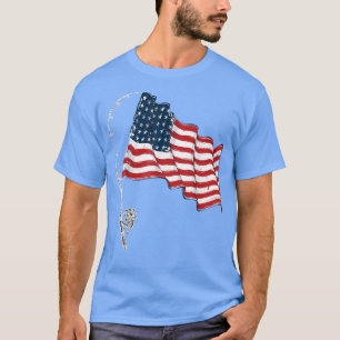 Fishing American Flag Fisherman Patriotic Day 4th T-Shirt