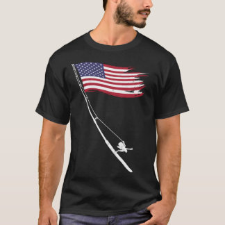 Fishing  American Flag Fishing Rod T-Shirt