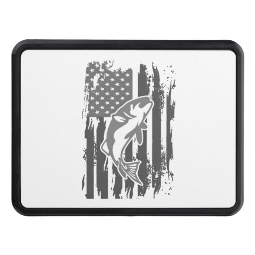 Fishing American Flag Hitch Cover