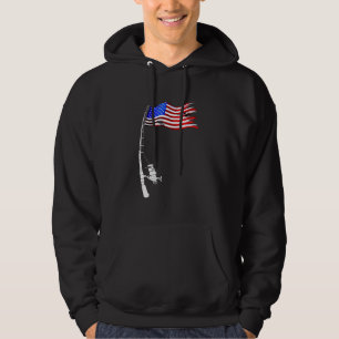 Fishing American Flag Hoodie
