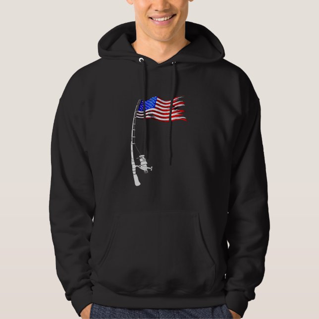 Fishing American Flag Hoodie (Front)