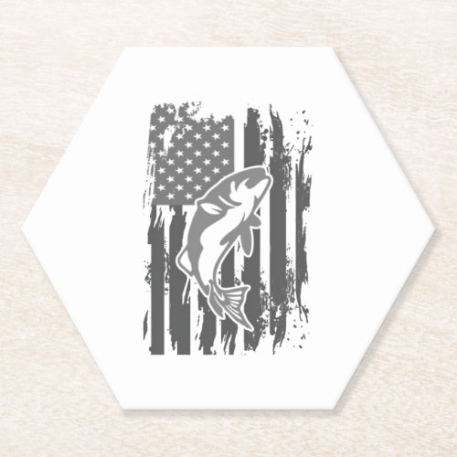 Fishing American Flag Paper Coaster
