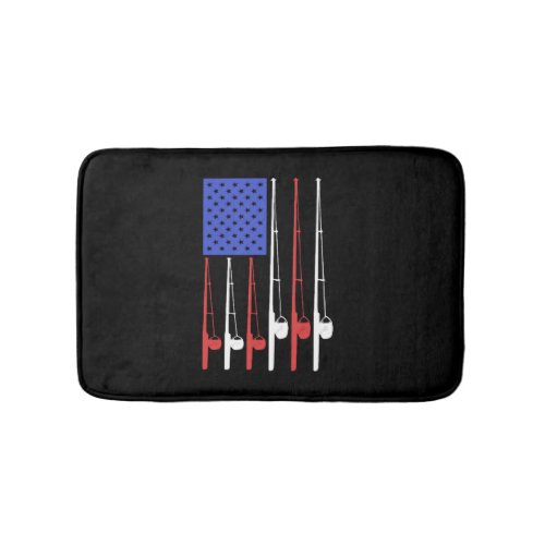 Fishing American Flag Patriotic shirt Bath Mat