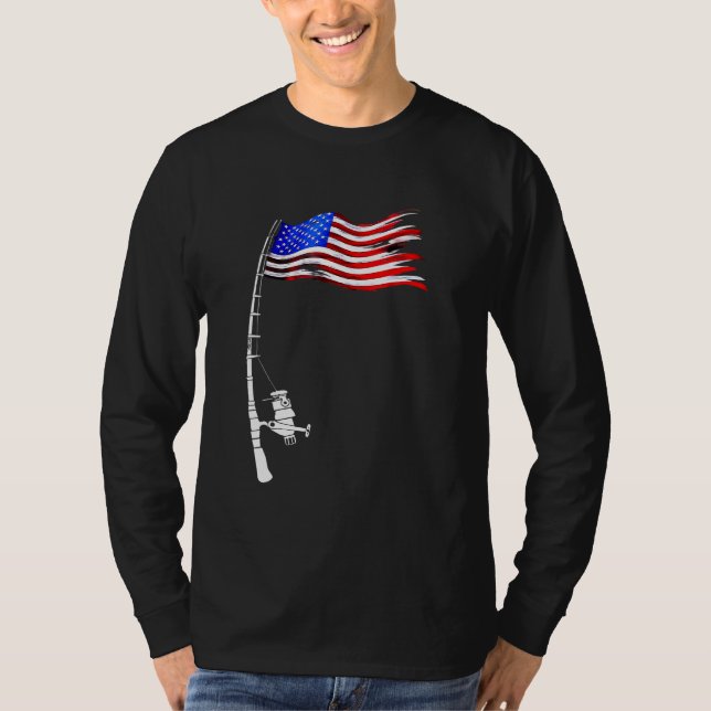 Fishing American Flag T-Shirt (Front)