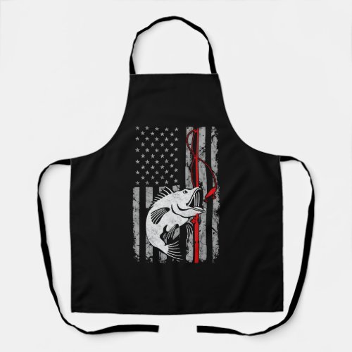 Fishing American Flag Usa Bass Fisherman Apron