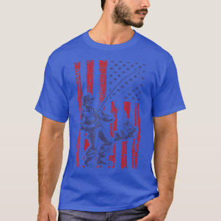 Fishing American Flag Vintage Usa Fisherman Gifts T-Shirt