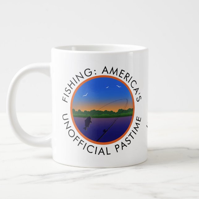 Fishing America's Unofficial Pastime  Giant Coffee Mug (Left)