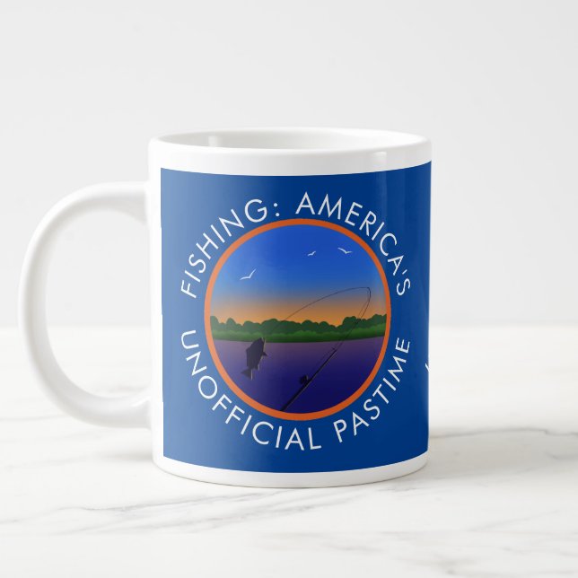 Fishing America's Unofficial Pastime  Giant Coffee Mug (Left)