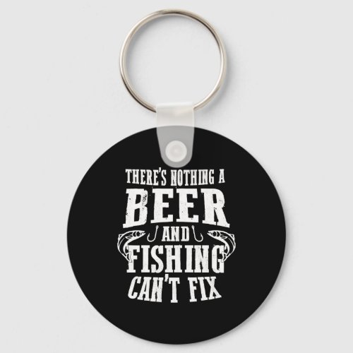 Fishing and Beer Keychain