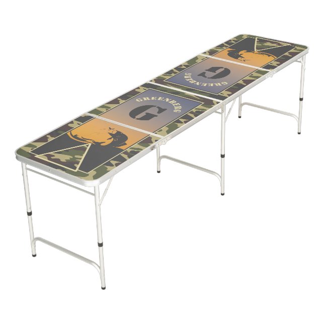 Fishing and Camo Triangle Beer Pong Table (Angled)