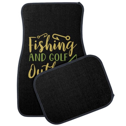 Fishing And Golf Outline Car Floor Mat