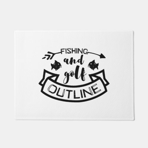 Fishing And Golf Outline Fishing Doormat