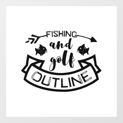 Fishing And Golf Outline Fishing Wall Decal